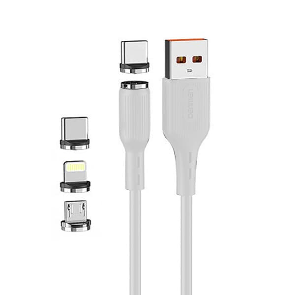 کابل سه سر مگنتی شارژر Denmen D09E 3in1