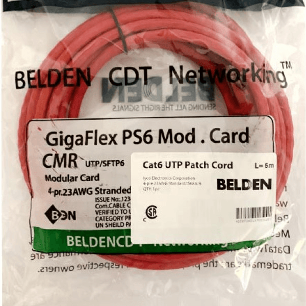 کابل شبکه پچ کورد بلدن (کابل لن) Cat6 UTP متراژ 5 متری