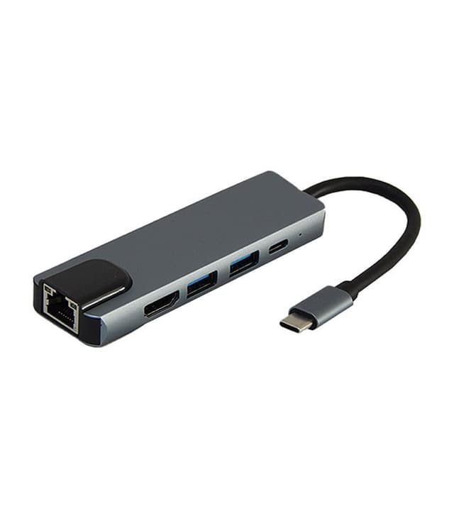 " هاب Type C کی نت K-Net K-MFCMS505 خروجی HDMI و VGA و USB 3.0 K-Net K-MFCMS505 5 in 1 Type-C Adapter"