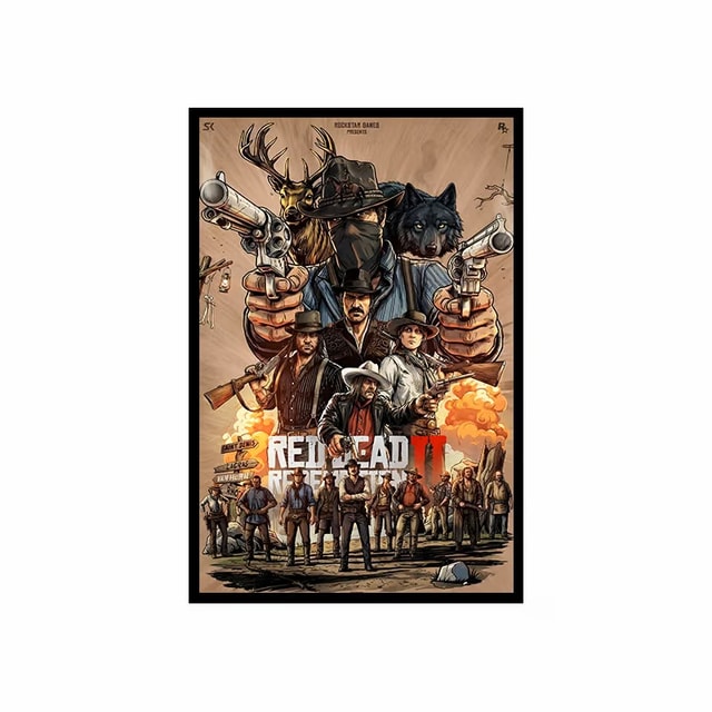تابلو مخمل 60×40 طرح – Red Dead2