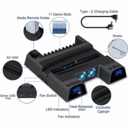 پایه فن و شارژر نمایشگر دار Dobe 3532 – PS5-image